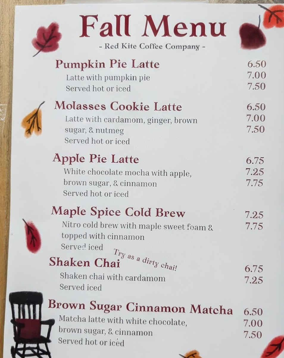 Red Kite Coffee Company Menu - Image 1