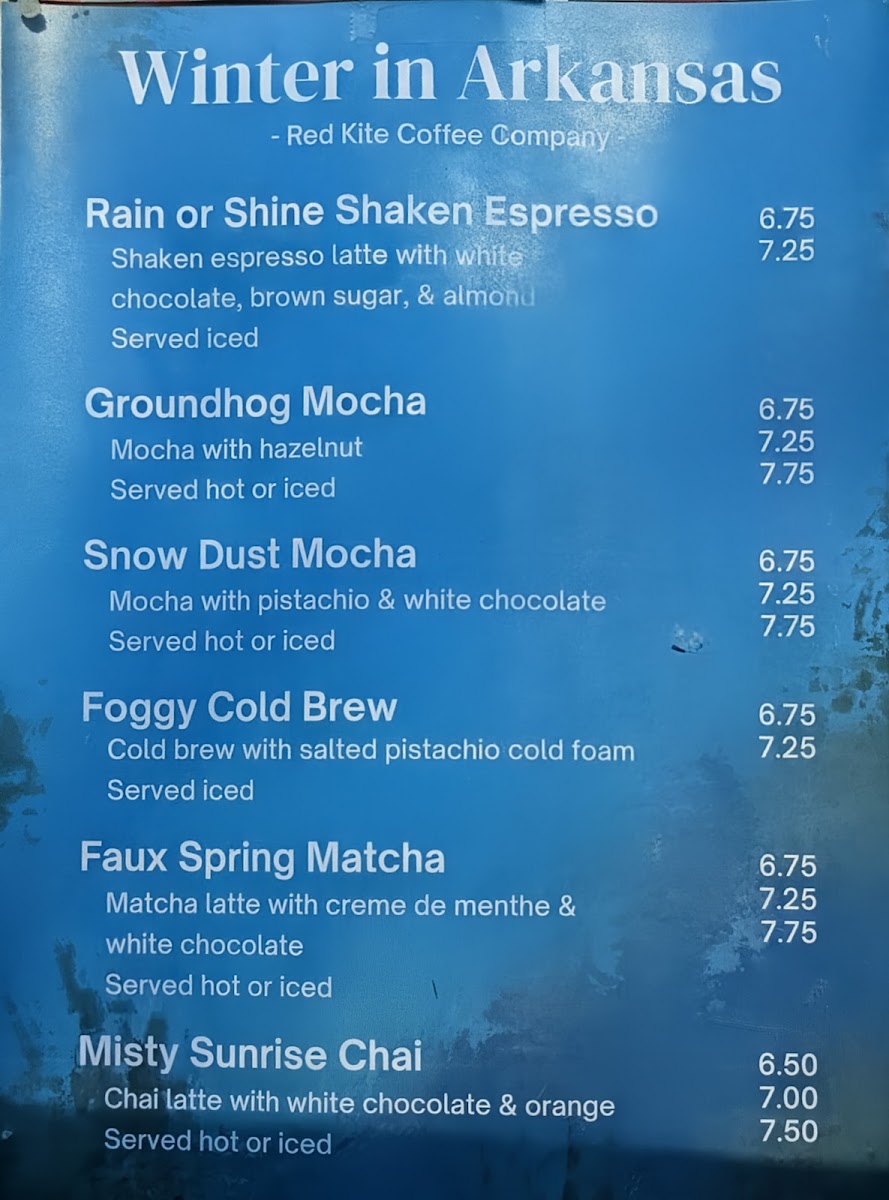 Red Kite Coffee Company Menu - Image 2